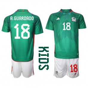 Meksiko Andres Guardado #18 Domaci Dres za Dječji SP 2022 Kratak Rukavima (+ kratke hlače)